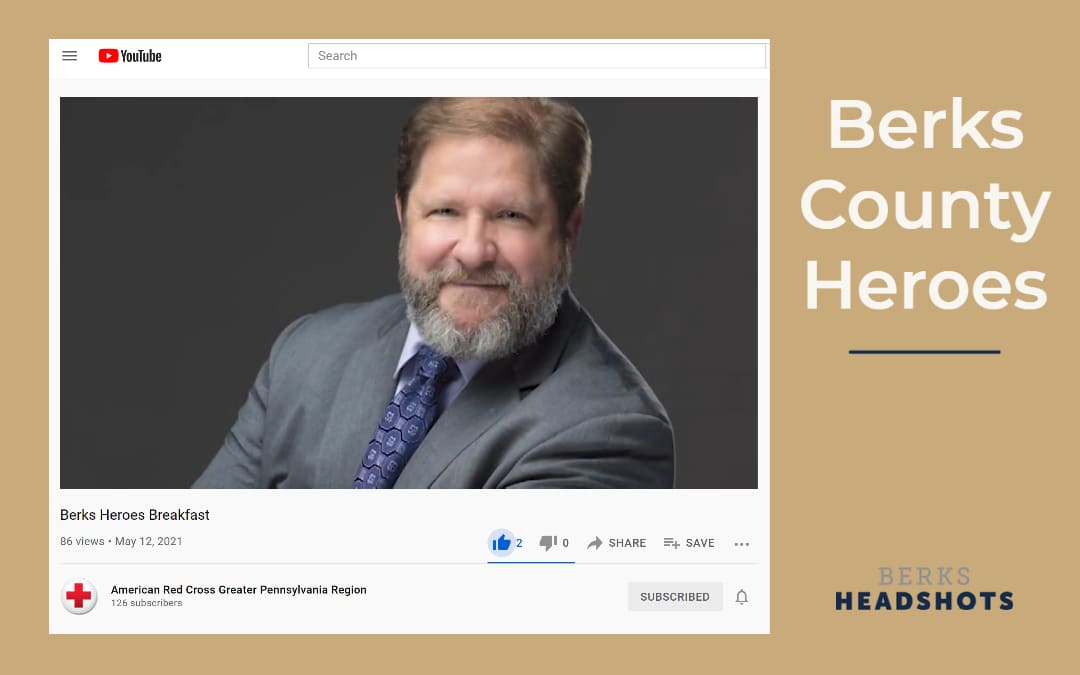 Professional headshot by Berks Headshots used as YouTube video cover photo
