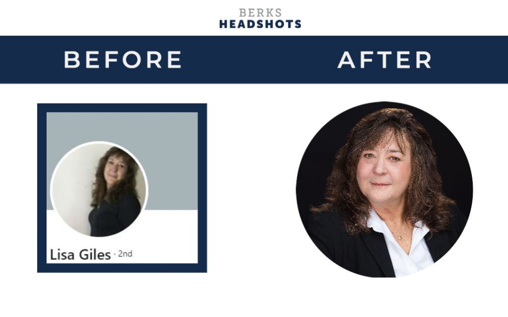Before and after a professional LinkedIn photo update