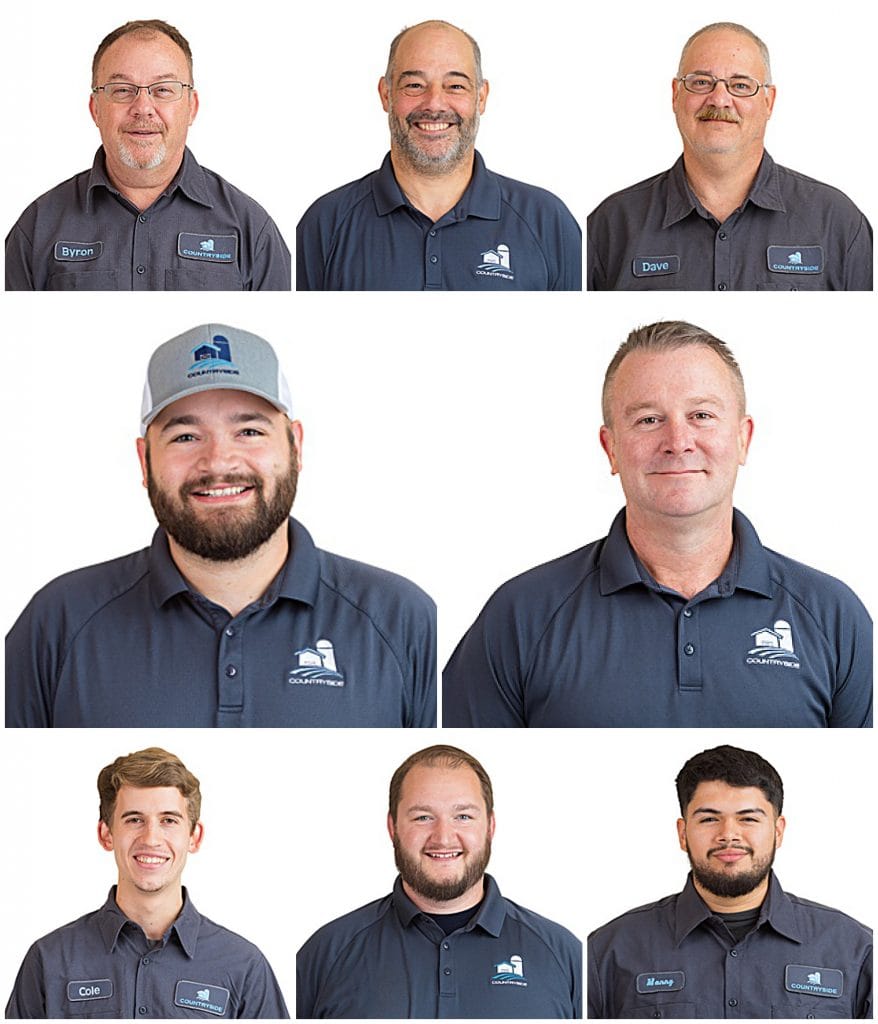 A grid of technician headshots. Your onboarding system should include headshots for your new employees. 