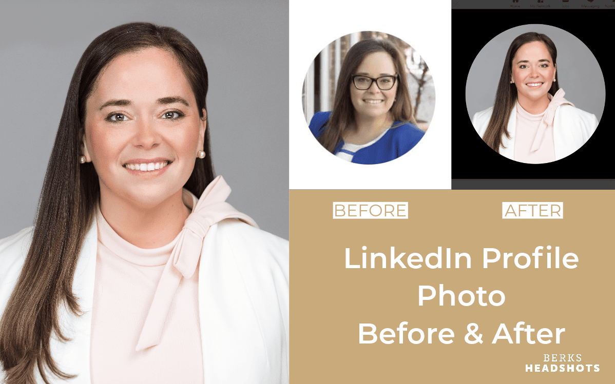 LInkedIn profile photo before and after
