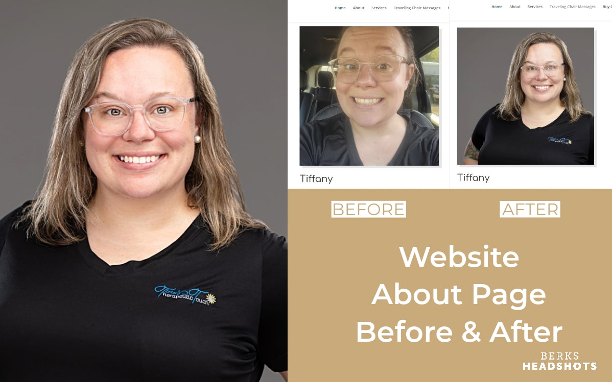 Website about page photo update: Before & after