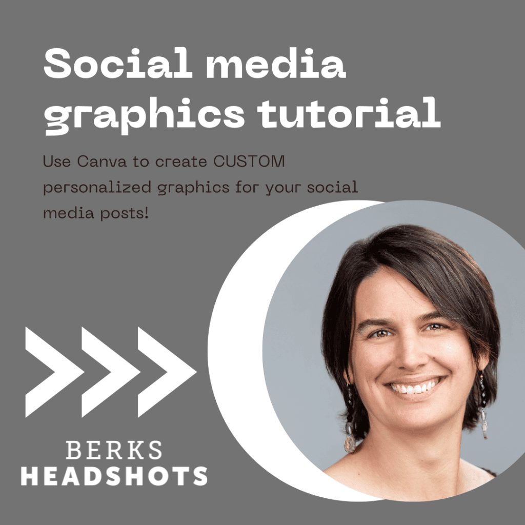 Crystal, the graphic designer at Berks Headshots, gives a video tutorial on incorporating your headshot into custom graphics for social media.