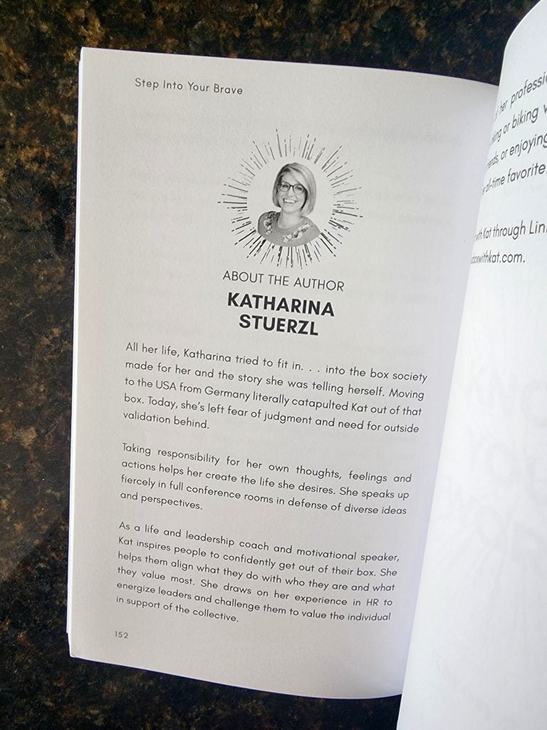 Katharina used one of her headshots inside the book on the author about page. 