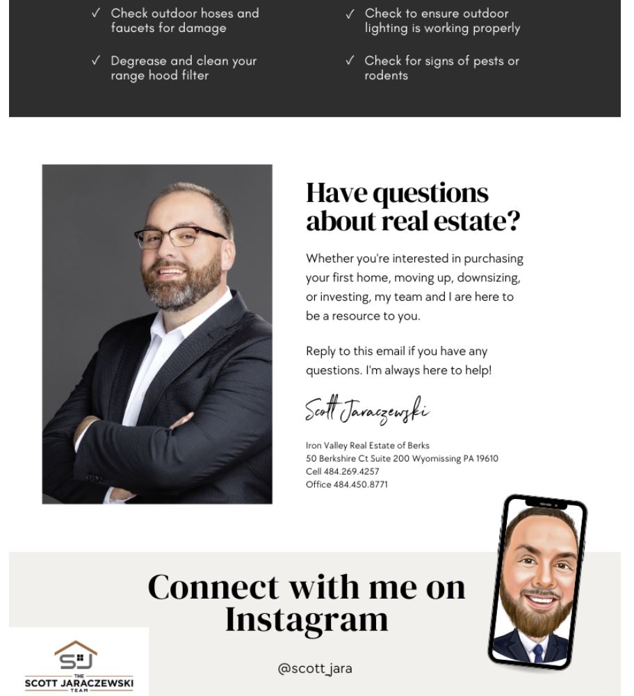 Screenshot of a real estate agent's newsletter with his headshot in it. 
