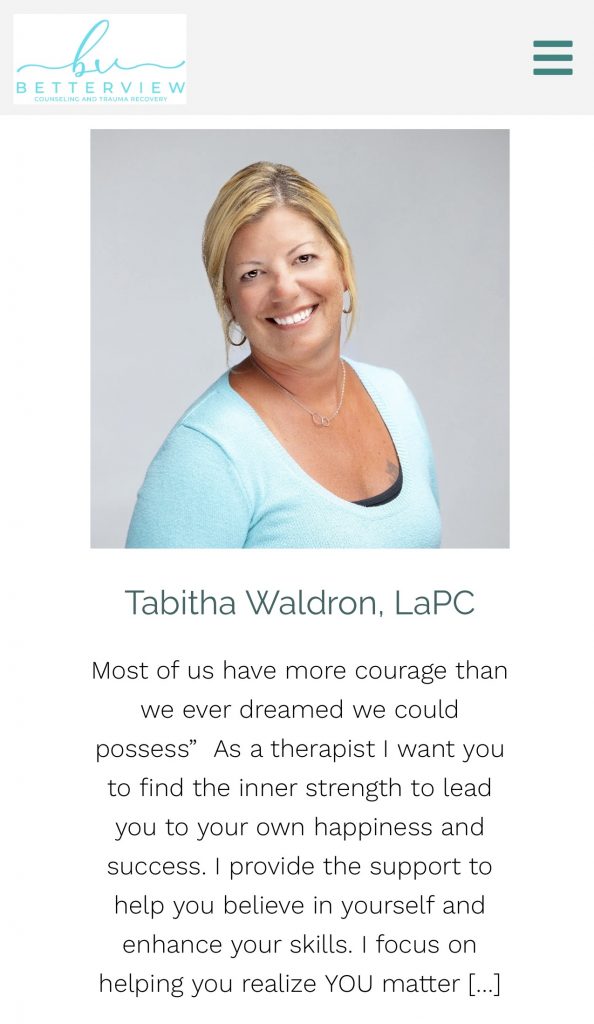 Therapists headshots in use on Betterview's website
